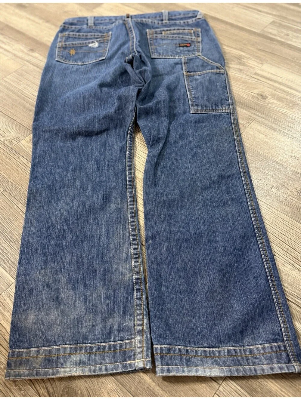 Ariat Work FR M4 Low Rise Boot Cut Jeans Mens 36x34 Blue Flame Resistant Denim